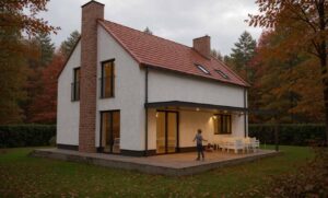 alt="minimalistyczny budynek jednorodzinny – Fordon, Bydgoszcz"