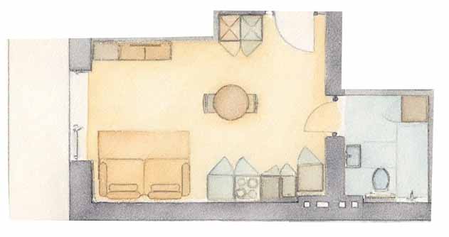 alt="projekt małego mieszkania w kamienicy".